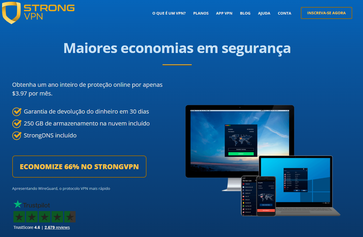 Página de Download StrongVPN